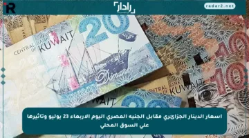 أسعار الدينار الجزائري مقابل الجنيه المصري اليوم الأربعاء 23 يوليو وتأثيرها على السوق المحلي